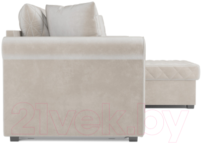 Диван угловой Mebel-Ars Берлин (бархат бежевый/star velvet 6 light beige)