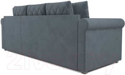 Диван угловой Mebel-Ars Берлин HB-178 26 (велюр серо-синий)