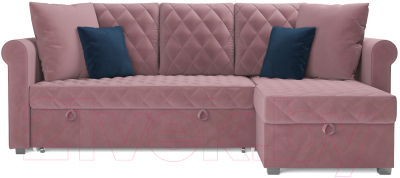 Диван угловой Mebel-Ars Берлин НВ-178 18 (велюр пудра)