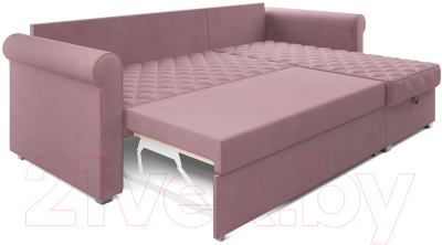 Диван угловой Mebel-Ars Берлин НВ-178 18 (велюр пудра)