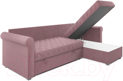 Диван угловой Mebel-Ars Берлин НВ-178 18 (велюр пудра)