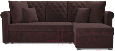 Диван угловой Mebel-Ars Берлин HB-178 16 (велюр шоколад)