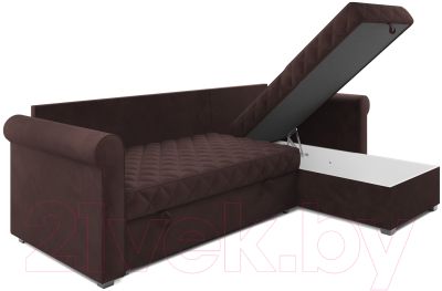 Диван угловой Mebel-Ars Берлин HB-178 16 (велюр шоколад)