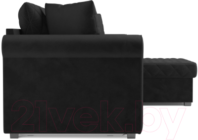 Диван угловой Mebel-Ars Берлин НВ-178 17 (велюр черный)