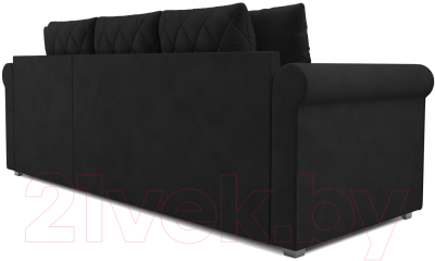 Диван угловой Mebel-Ars Берлин НВ-178 17 (велюр черный)