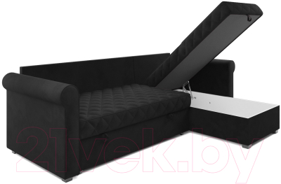 Диван угловой Mebel-Ars Берлин НВ-178 17 (велюр черный)
