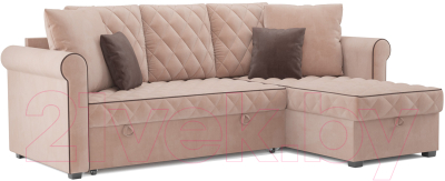Диван угловой Mebel-Ars Берлин (кордрой бежевый) - фото