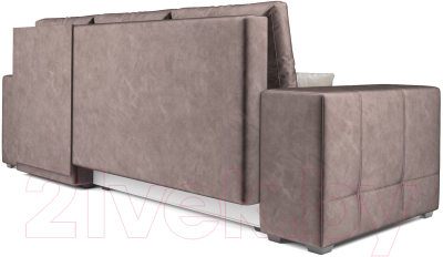 Диван угловой Mebel-Ars Монреаль правый (бархат серо-шоколадный/Star Velvet 60 Cofee)
