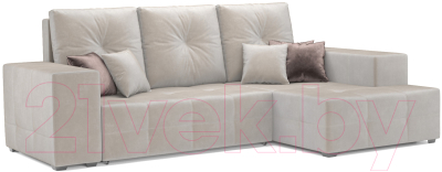 Диван угловой Mebel-Ars Монреаль правый (бархат бежевый/Star Velvet 6 Beige) - фото