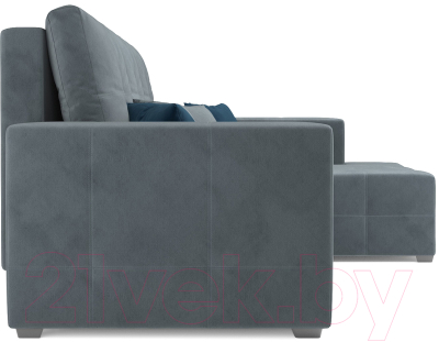 Диван угловой Mebel-Ars Монреаль правый (велюр серо-синий НВ-178/26)