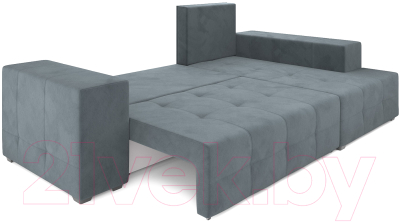 Диван угловой Mebel-Ars Монреаль правый (велюр серо-синий НВ-178/26)