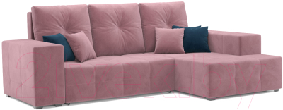 Диван угловой Mebel-Ars Монреаль правый (велюр пудра НВ-178/18) - фото