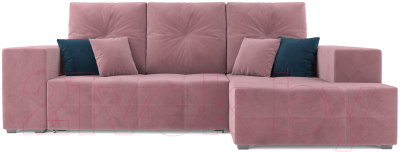 Диван угловой Mebel-Ars Монреаль правый (велюр пудра НВ-178/18)