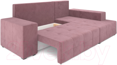 Диван угловой Mebel-Ars Монреаль правый (велюр пудра НВ-178/18)