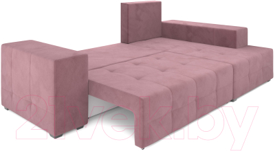 Диван угловой Mebel-Ars Монреаль правый (велюр пудра НВ-178/18)