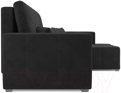 Диван угловой Mebel-Ars Монреаль правый (велюр черный НВ-178/17)
