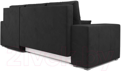 Диван угловой Mebel-Ars Монреаль правый (велюр черный НВ-178/17)
