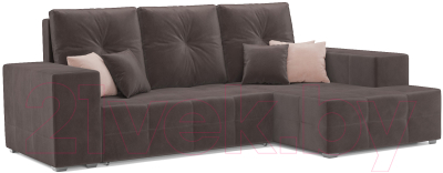 Диван угловой Mebel-Ars Монреаль правый (кордрой коричневый) - фото