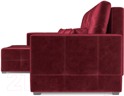 Диван угловой Mebel-Ars Монреаль левый (бархат красный/Star Velvet 3 Dark Red)