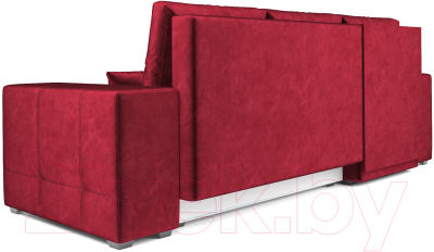 Диван угловой Mebel-Ars Монреаль левый (бархат красный/Star Velvet 3 Dark Red)