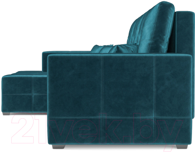 Диван угловой Mebel-Ars Монреаль левый (бархат сине-зеленый/Star Velvet 43 Black Green)