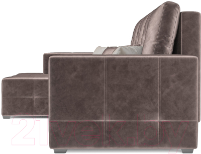 Диван угловой Mebel-Ars Монреаль левый (бархат серо-шоколадный/Star Velvet 60 Cofee)
