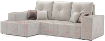 Диван угловой Mebel-Ars Монреаль левый (бархат бежевый/Star Velvet 6 Beige) - фото