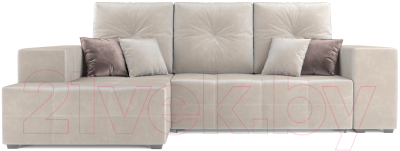 Диван угловой Mebel-Ars Монреаль левый (бархат бежевый/Star Velvet 6 Beige)