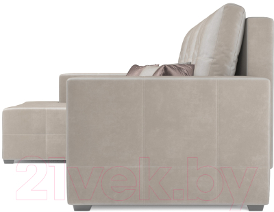 Диван угловой Mebel-Ars Монреаль левый (бархат бежевый/Star Velvet 6 Beige)