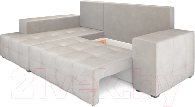 Диван угловой Mebel-Ars Монреаль левый (бархат бежевый/Star Velvet 6 Beige)