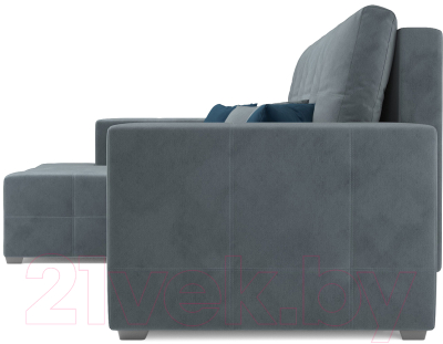 Диван угловой Mebel-Ars Монреаль левый (велюр серо-синий НВ-178/26)