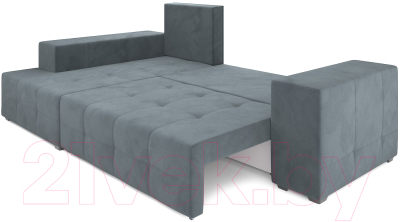 Диван угловой Mebel-Ars Монреаль левый (велюр серо-синий НВ-178/26)