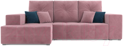 Диван угловой Mebel-Ars Монреаль левый (велюр пудра НВ-178/18)