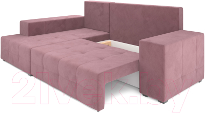Диван угловой Mebel-Ars Монреаль левый (велюр пудра НВ-178/18)