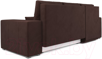 Диван угловой Mebel-Ars Монреаль левый (велюр шоколад НВ-178/16)