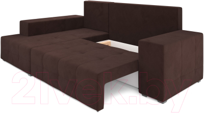 Диван угловой Mebel-Ars Монреаль левый (велюр шоколад НВ-178/16)