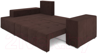 Диван угловой Mebel-Ars Монреаль левый (велюр шоколад НВ-178/16)