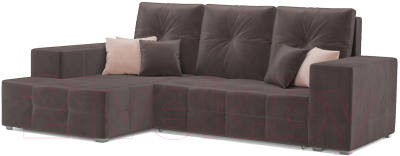 Диван угловой Mebel-Ars Монреаль левый (кордрой коричневый) - фото