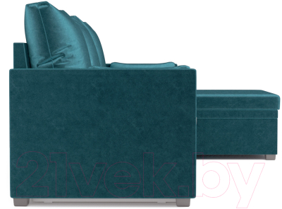 Диван угловой Mebel-Ars Париж (бархат сине-зеленый/Star Velvet 43 Black Green)