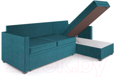 Диван угловой Mebel-Ars Париж (бархат сине-зеленый/Star Velvet 43 Black Green)