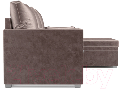 Диван угловой Mebel-Ars Париж (бархат серо-шоколадный/Star Velvet 60 Cofee)