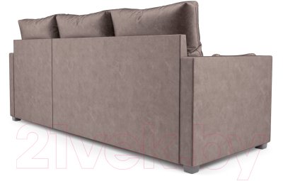 Диван угловой Mebel-Ars Париж (бархат серо-шоколадный/Star Velvet 60 Cofee)