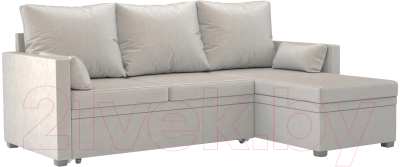 Диван угловой Mebel-Ars Париж (бархат бежевый/Star Velvet 6 Light Beige) - фото