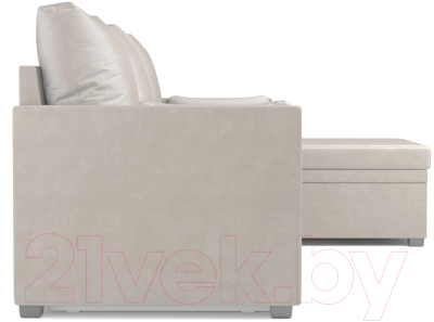 Диван угловой Mebel-Ars Париж (бархат бежевый/Star Velvet 6 Light Beige)