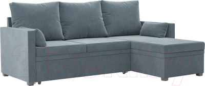 Диван угловой Mebel-Ars Париж (велюр серо-синий HB-178 26) - фото