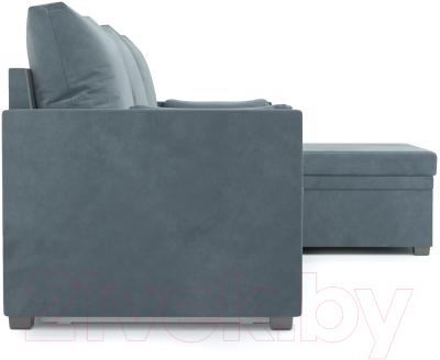 Диван угловой Mebel-Ars Париж (велюр серо-синий HB-178 26)