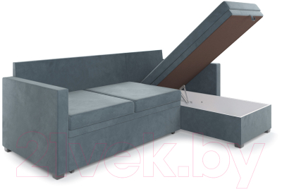 Диван угловой Mebel-Ars Париж (велюр серо-синий HB-178 26)