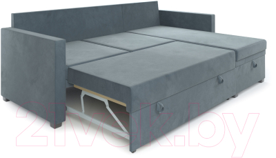 Диван угловой Mebel-Ars Париж (велюр серо-синий HB-178 26)