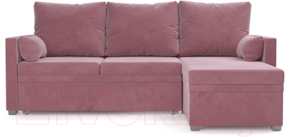Диван угловой Mebel-Ars Париж (велюр пудра НВ-178 18)
