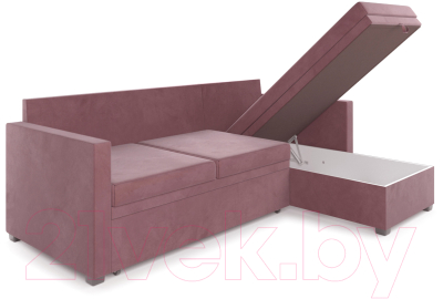 Диван угловой Mebel-Ars Париж (велюр пудра НВ-178 18)